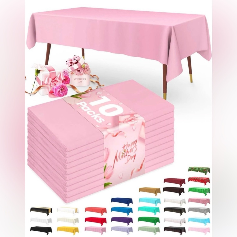 Doma Pink Disposable Tablecloths - 10 Pack